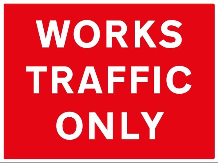 Works Traffic Only Signs | 600mm x 450mm | Rigid Plastic