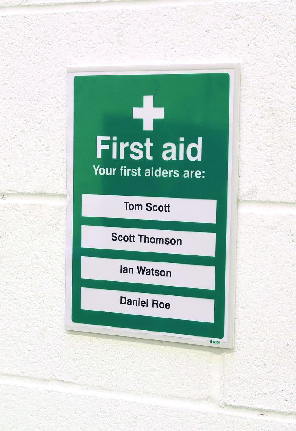 First Aiders Are (Space for 4) Adapt-a-Sign | 215mm x 310mm | 3mm PVC