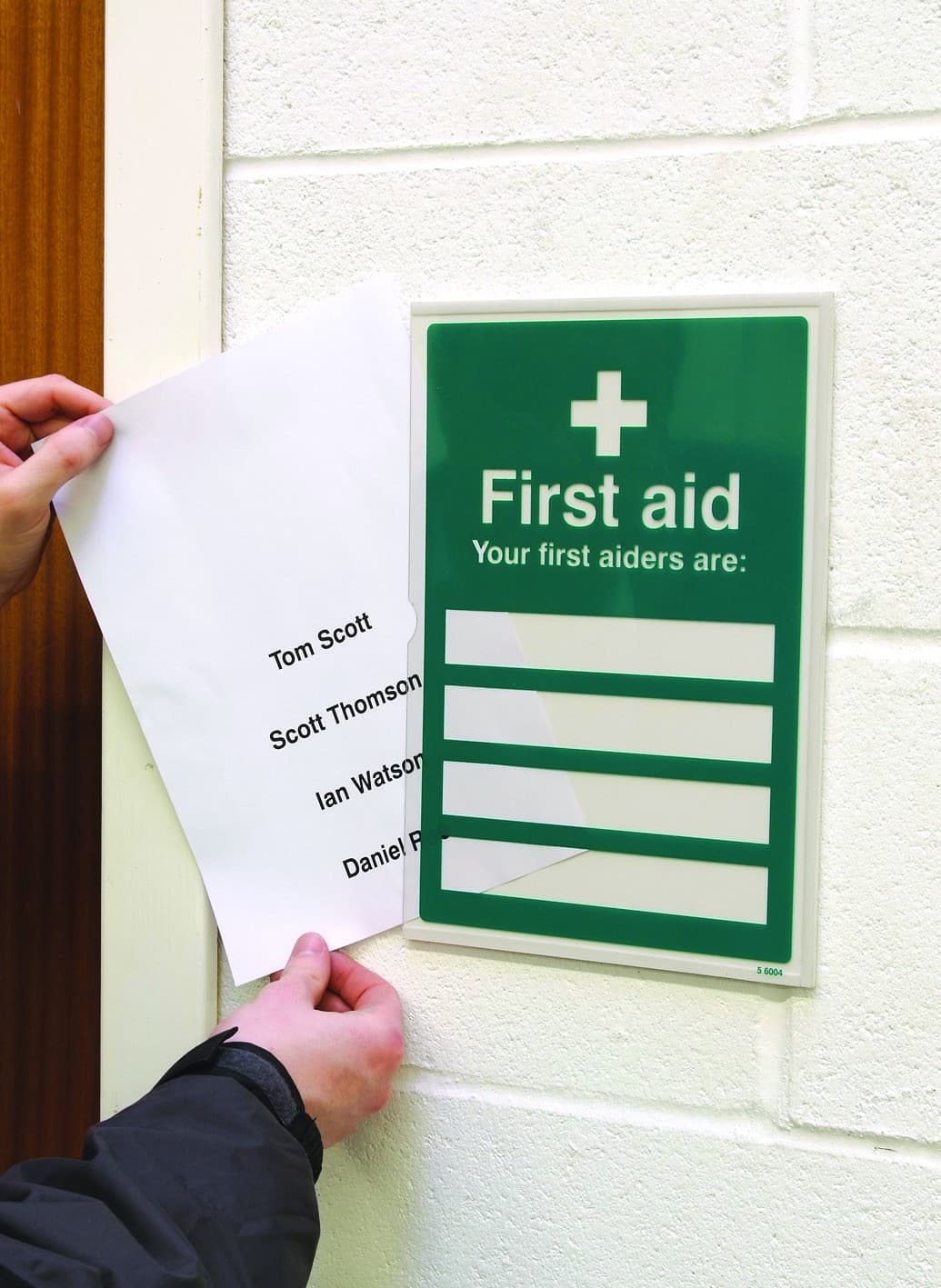 First Aiders Are (Space for 4) Adapt-a-Sign | 215mm x 310mm | 3mm PVC