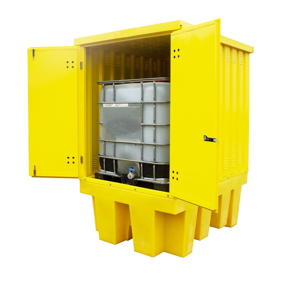 Romold | BB1HCS | Steel Covered Single IBC Pallet with Lockable Doors