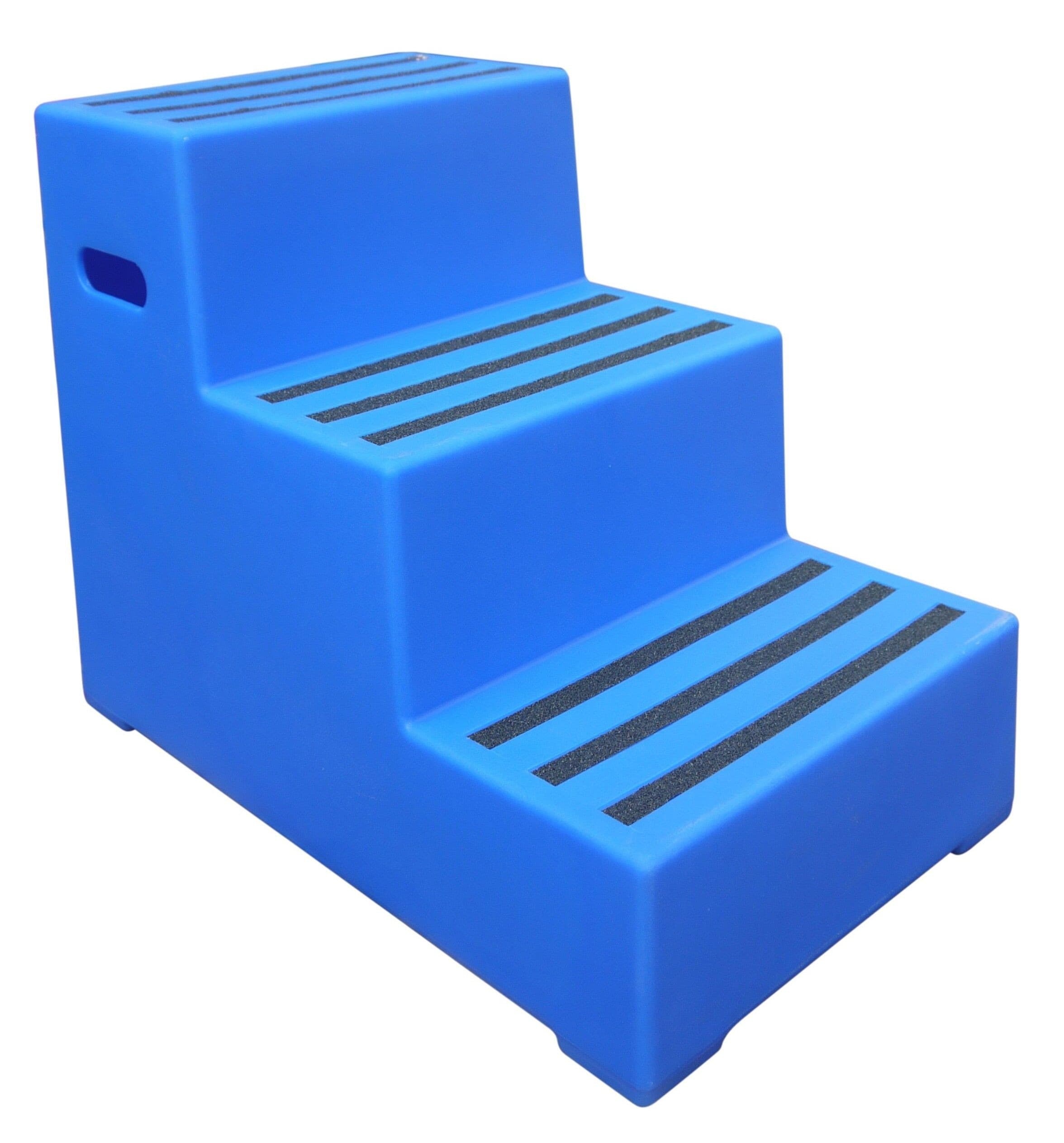 Premium 3 Step Polyethylene Safety Steps - Blue