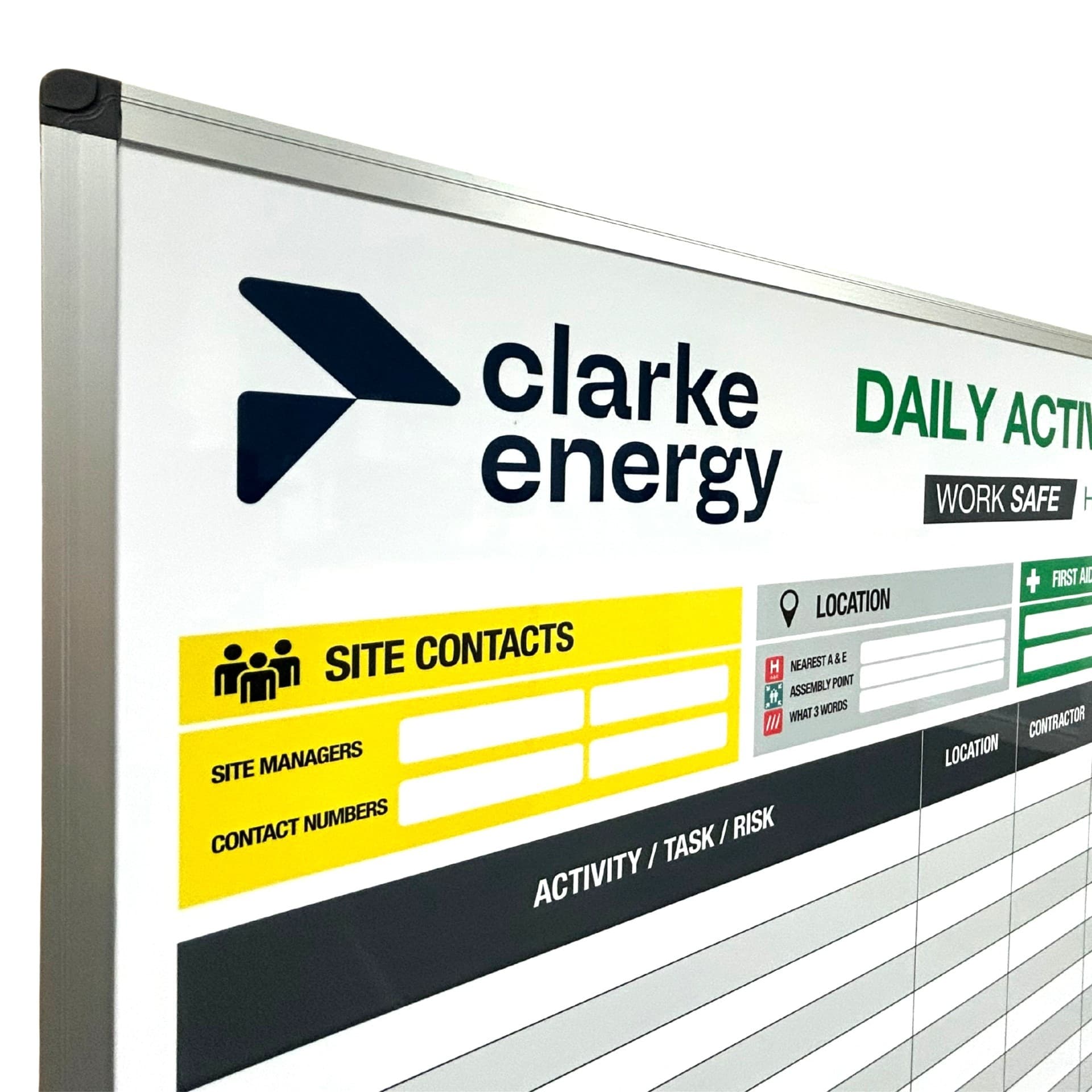 Daily Site Safety Activity Planning Magnetic Dry Wipe Board