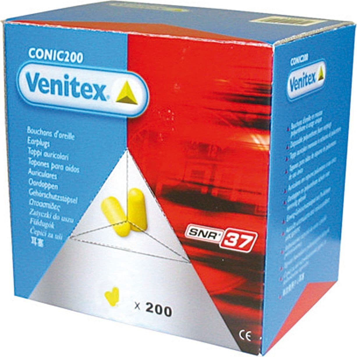 Venitex CONIC 200 Pairs of Disposable PU Foam Earplugs - SNR 37dB