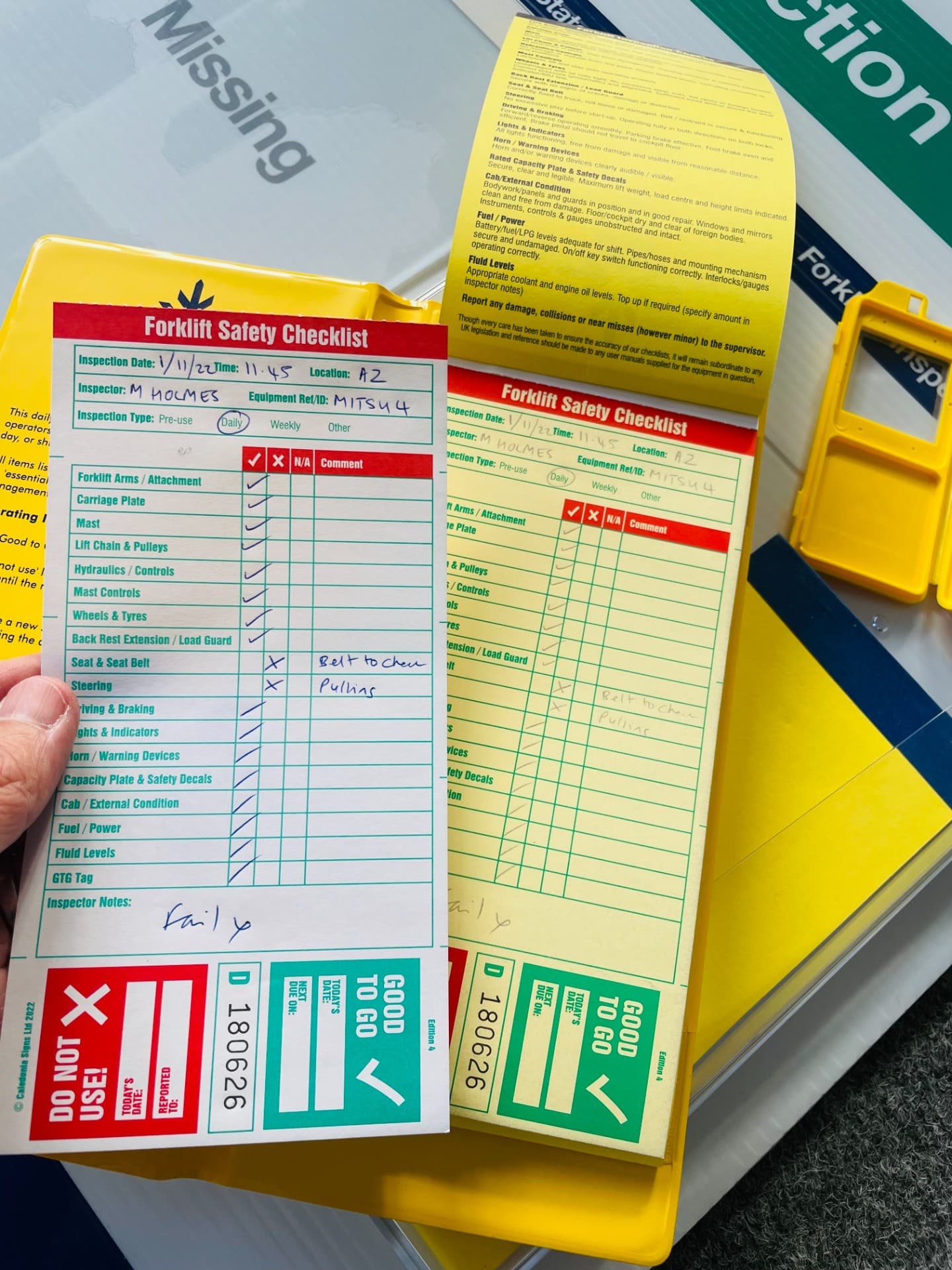 Good To Go Fork Lift Trucks Inspection Station