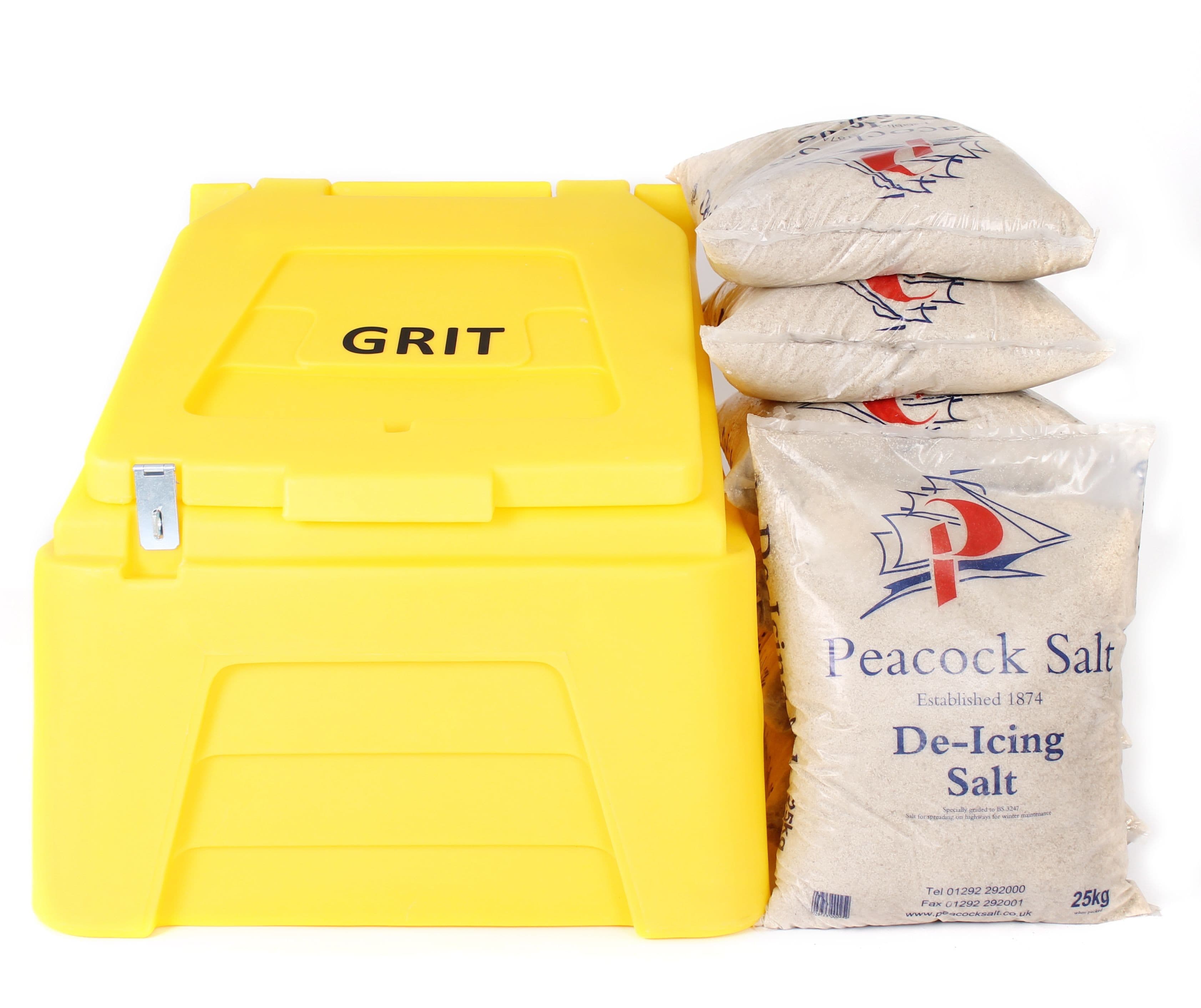 Lockable Grit Bins with 200Kg De-icing Salt Included