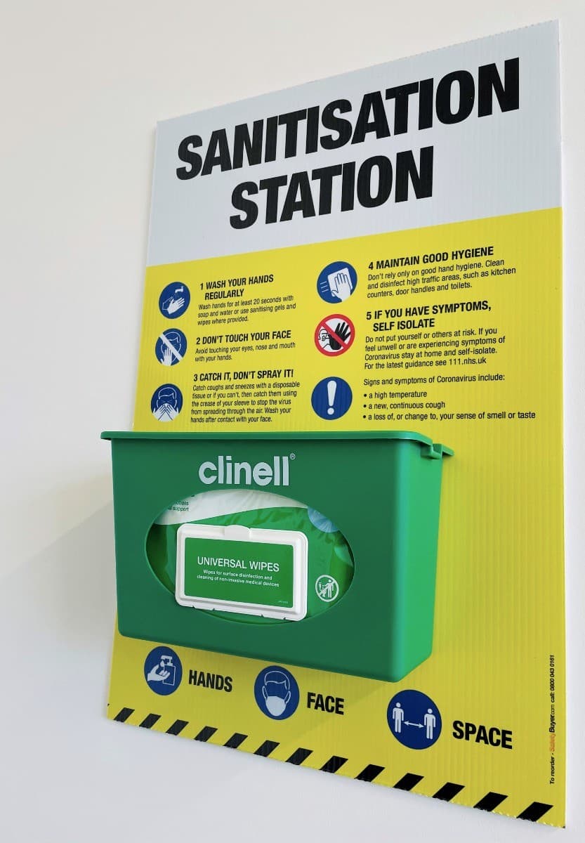 Sanitisation Point with Clinell Dispenser & Wipes
