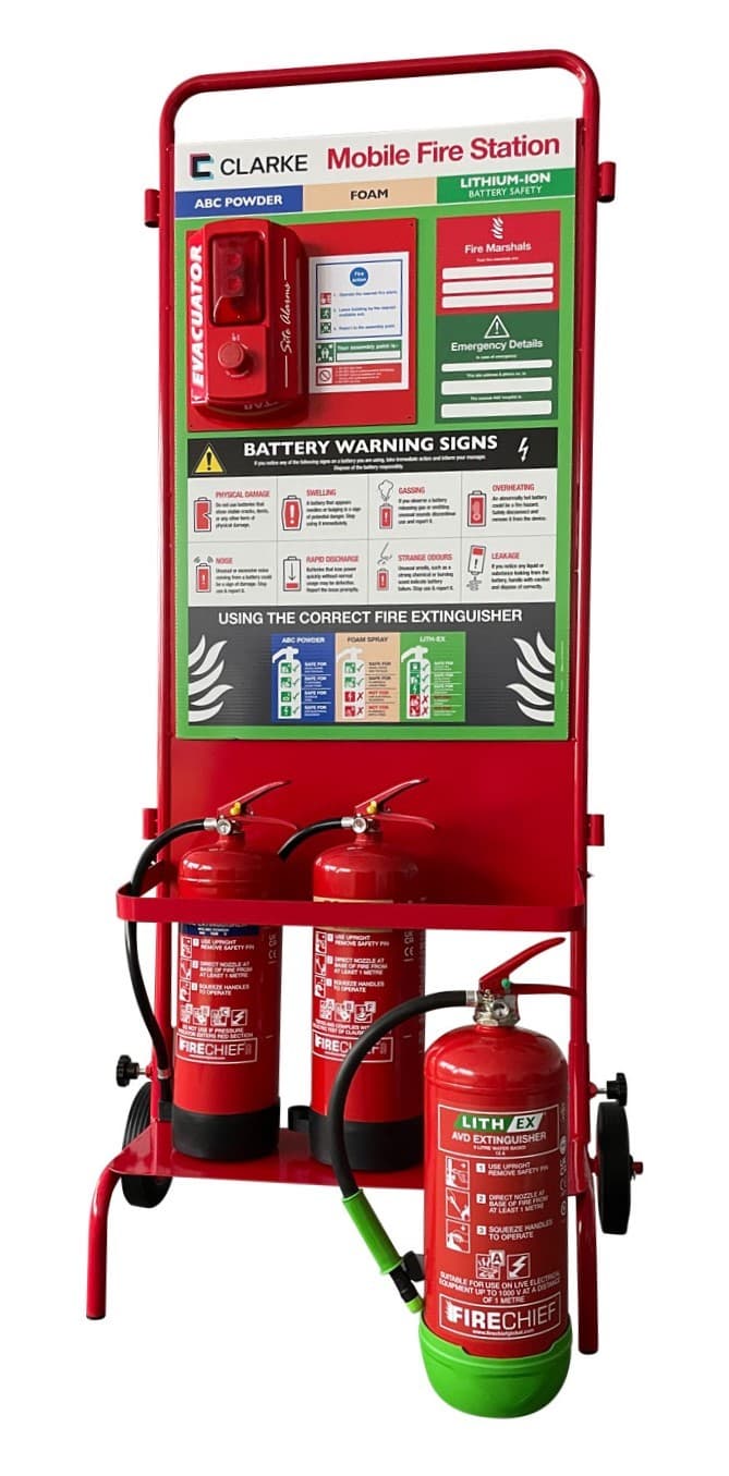 Custom Branded Fire Stand with Lithium-ion / Lith-Ex Battery Extinguisher