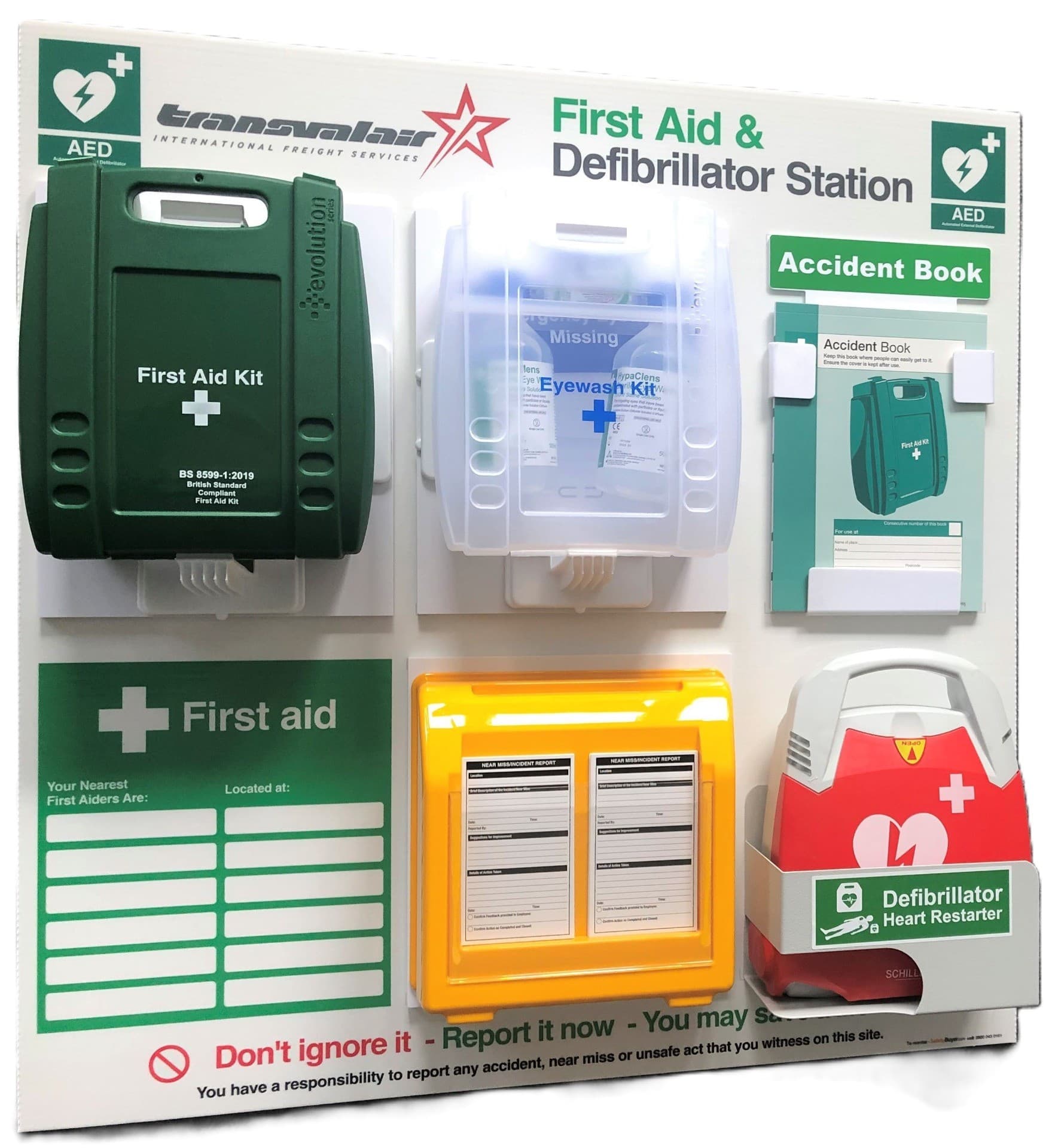 Schiller FRED PA-1 (AED) Fully Automatic Defibrillator Branded First Aid Station