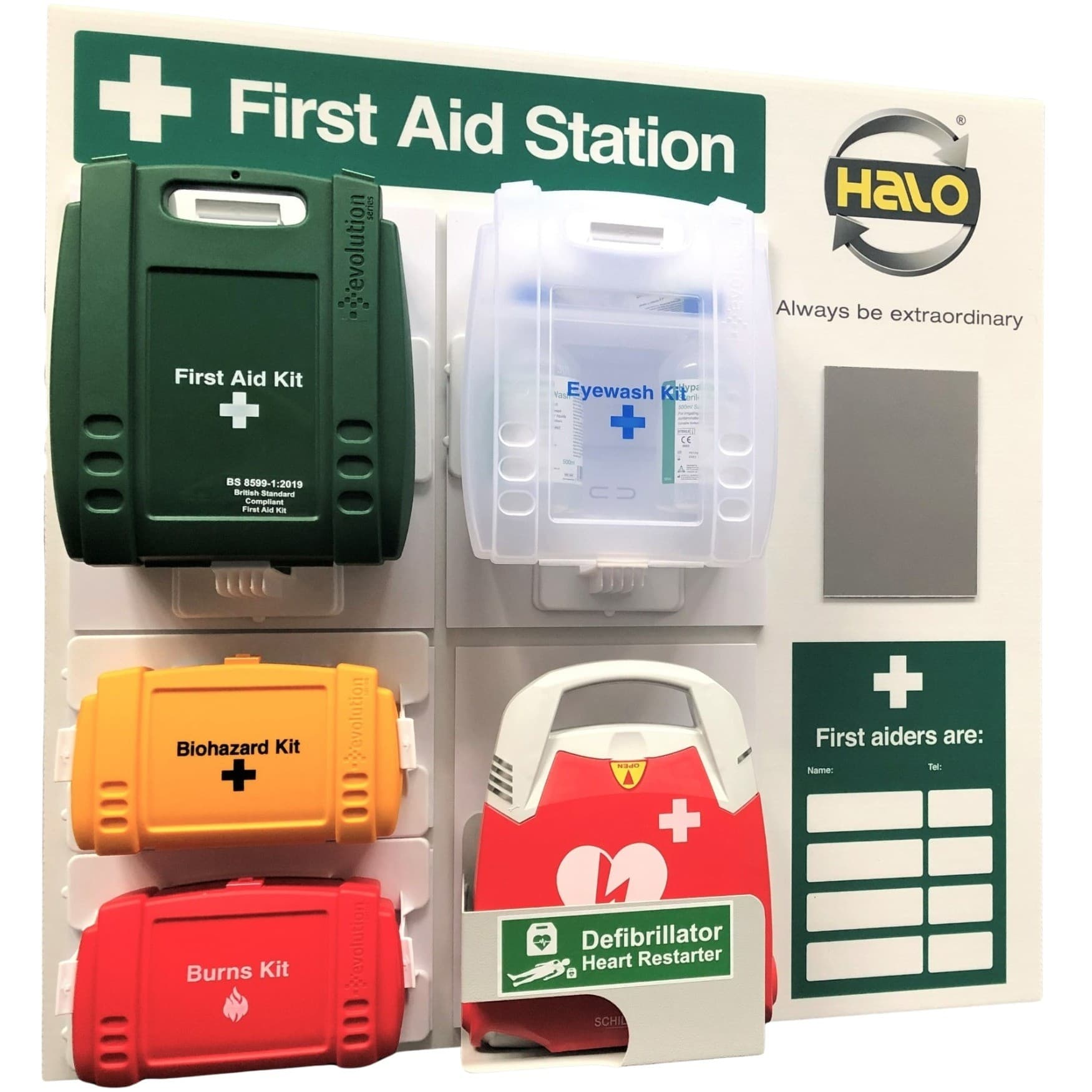 AED Defibrillator Station with Schiller FRED PA-1 Fully Automatic Defibrillator
