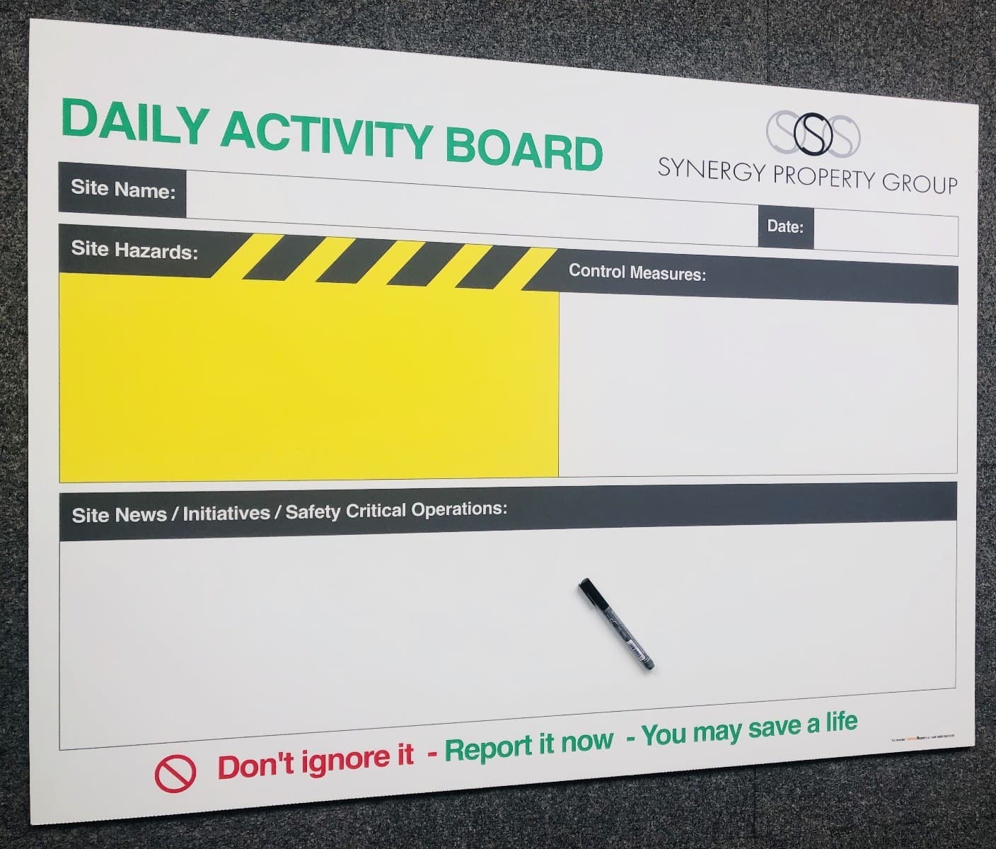 Daily Activity Board with Drywipe Laminate
