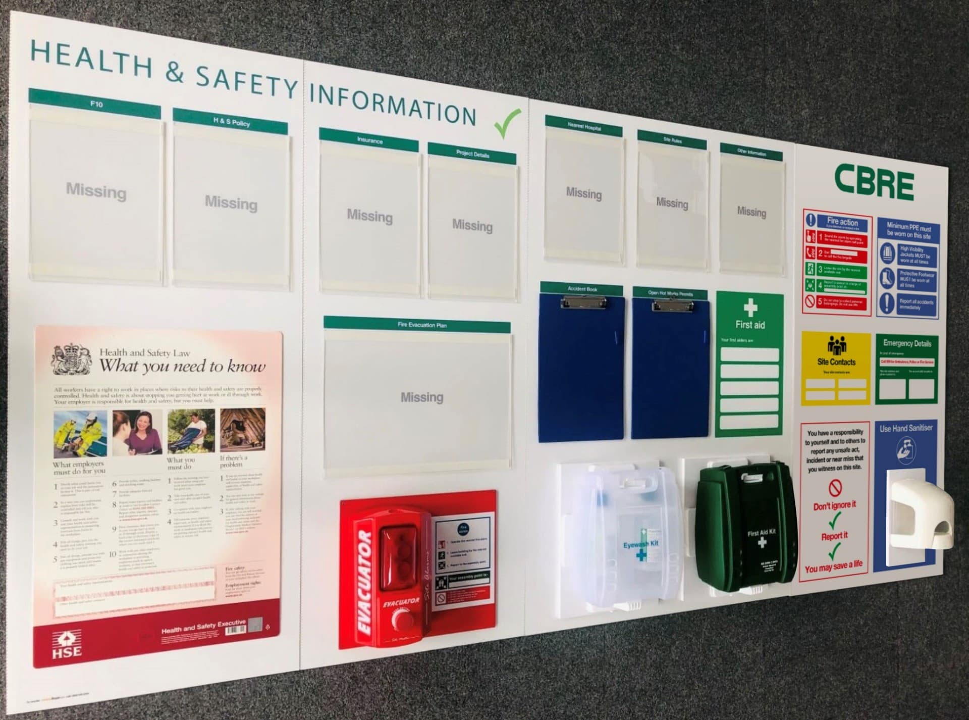 Construction Site Health & Safety Information Boards (the big one with extra bits included)