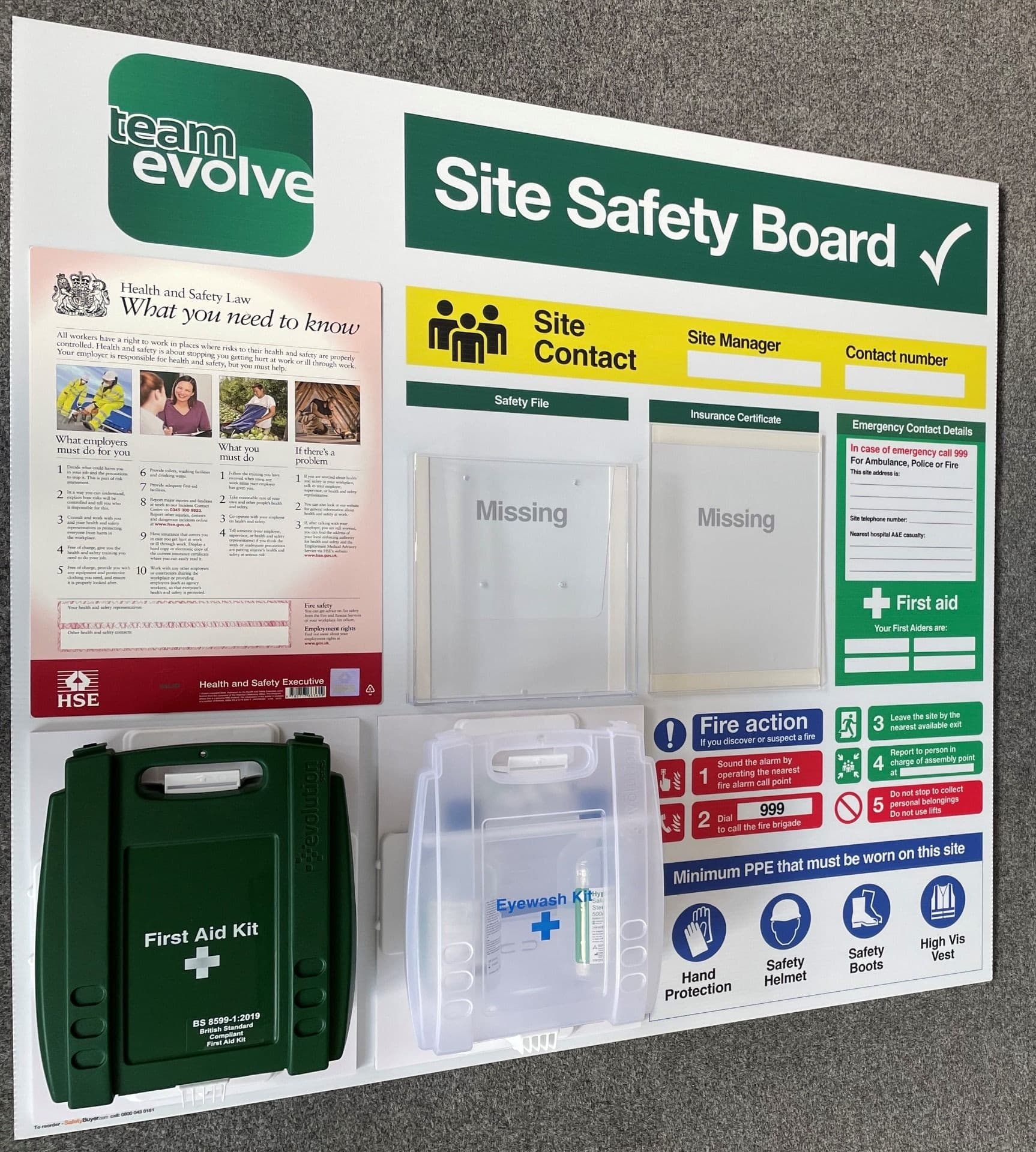 Branded Site Safety Information Boards with First Aid Options