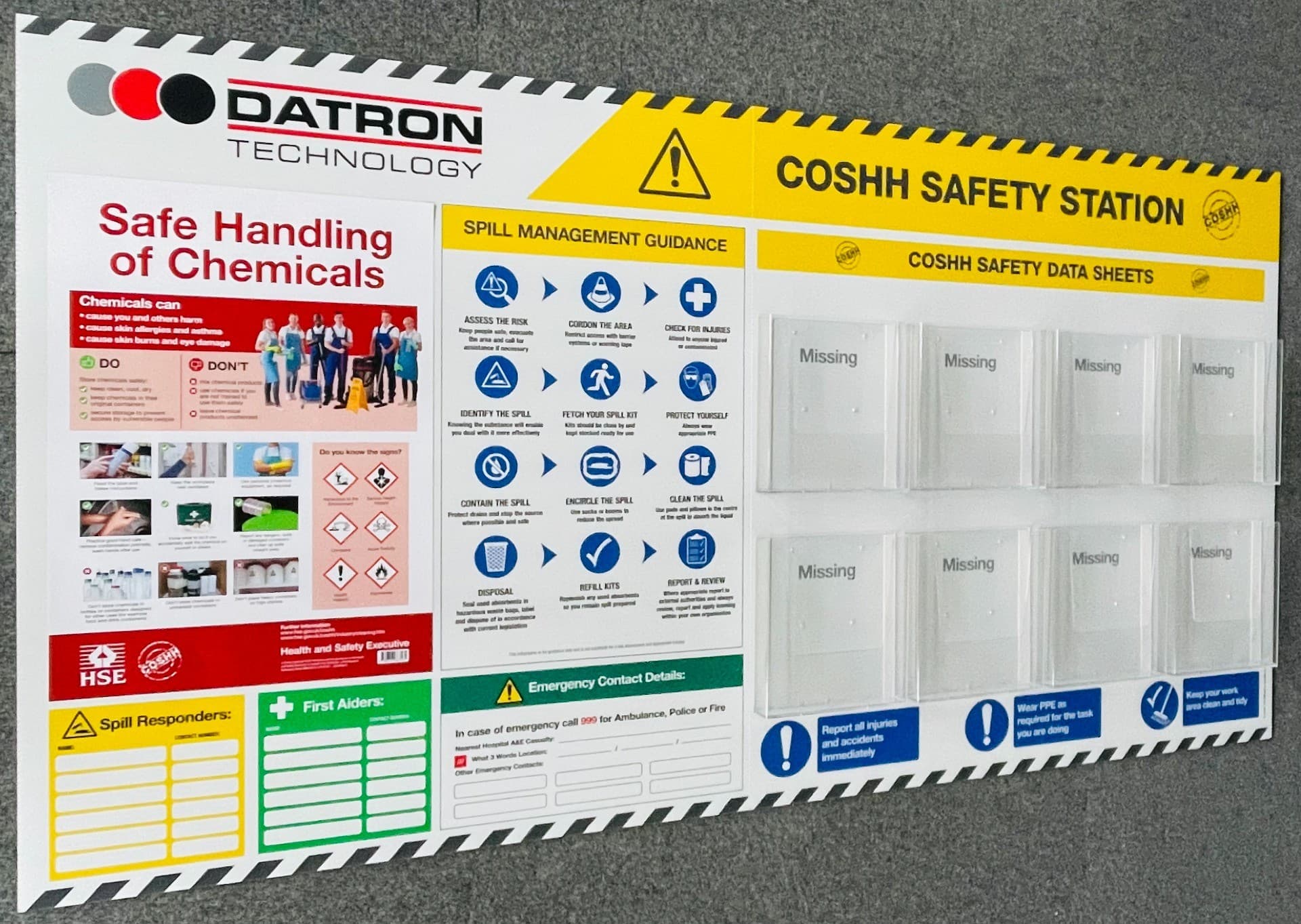 COSHH Data Sheets Display & Safety Information Board