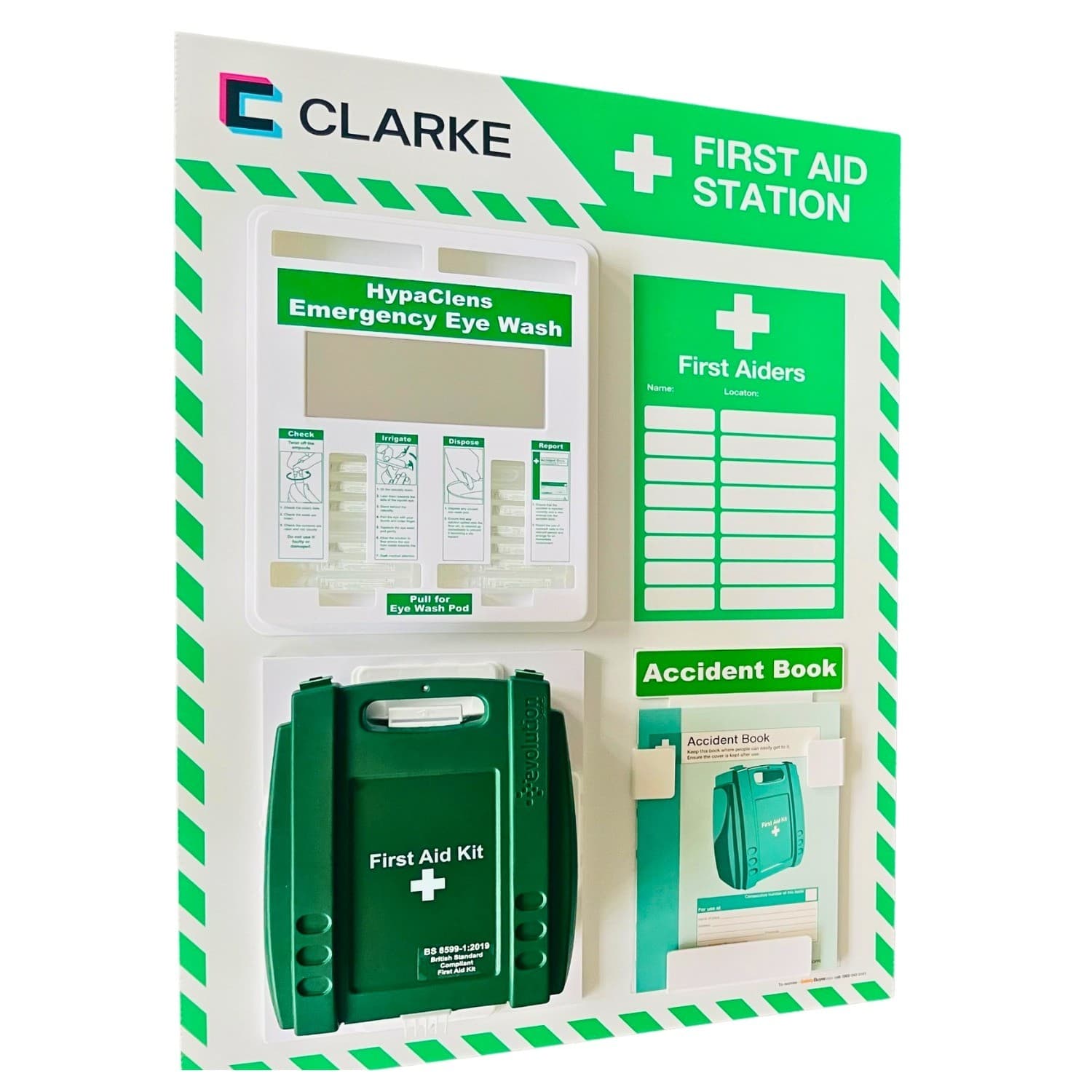 Compact First Aid Station with HypaClense Eye Wash Dispenser