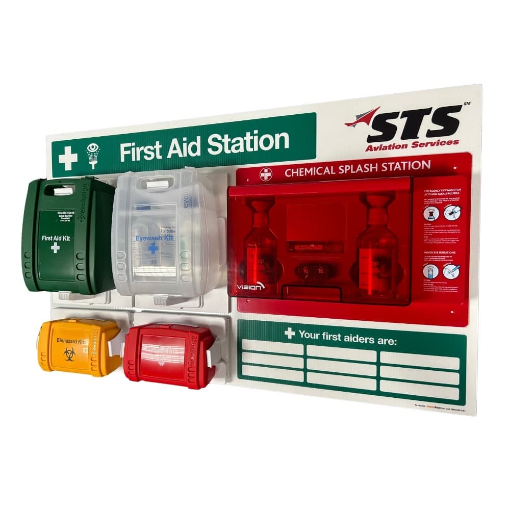 Branded First Aid Point with Chemical Splash Station