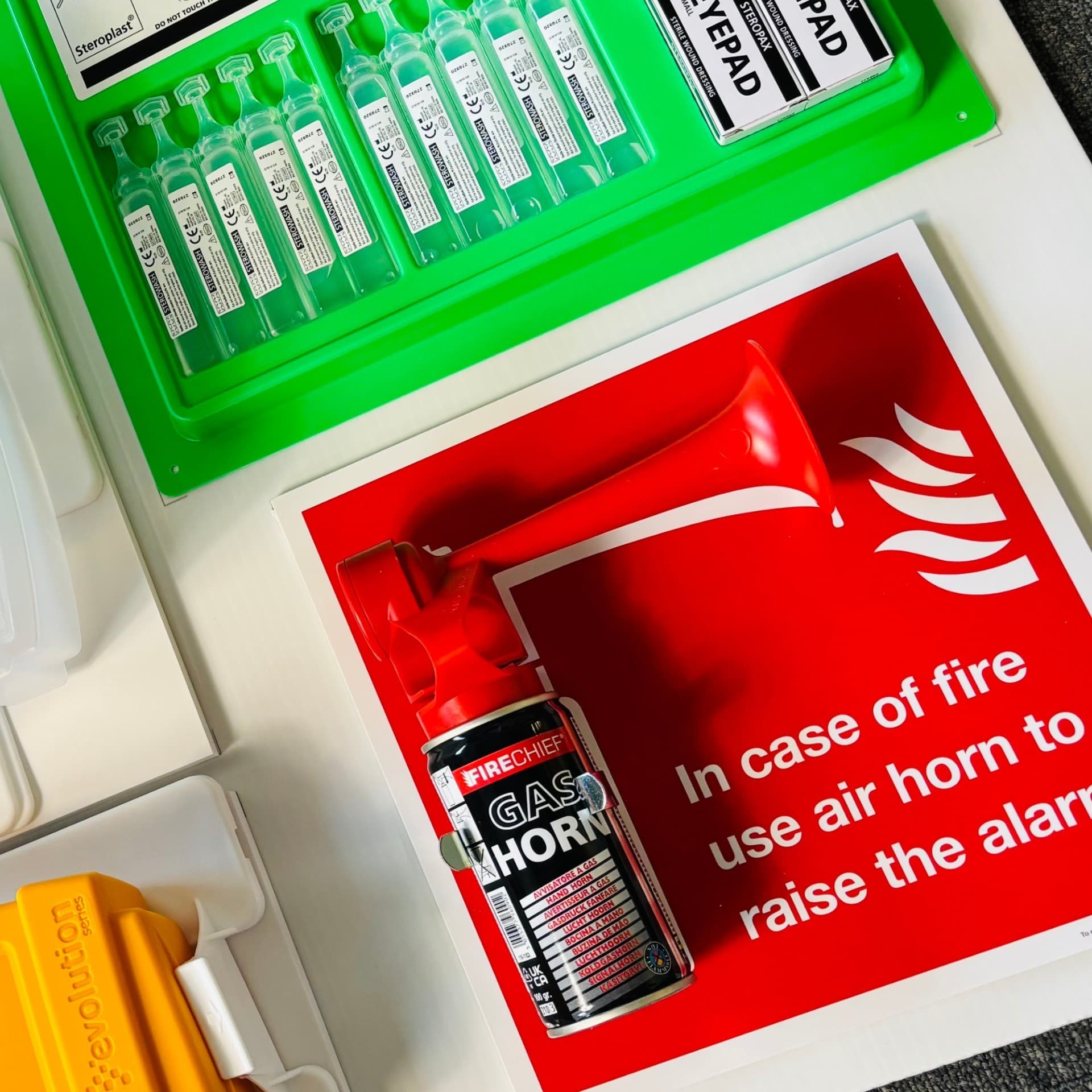Branded First Aid Point with Emergency Gas Horn