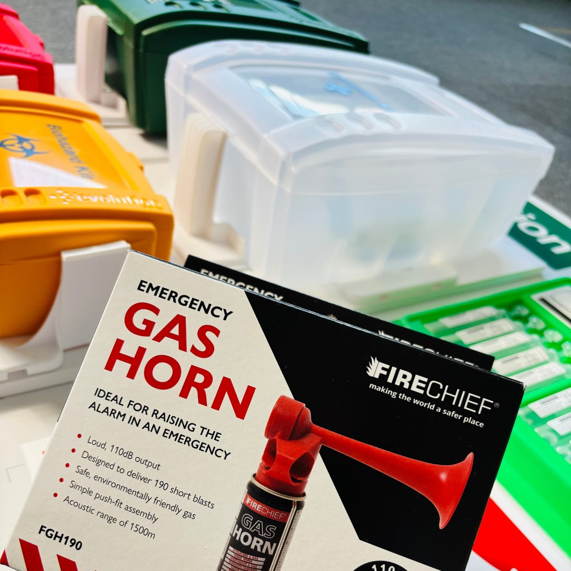 Branded First Aid Point with Emergency Gas Horn