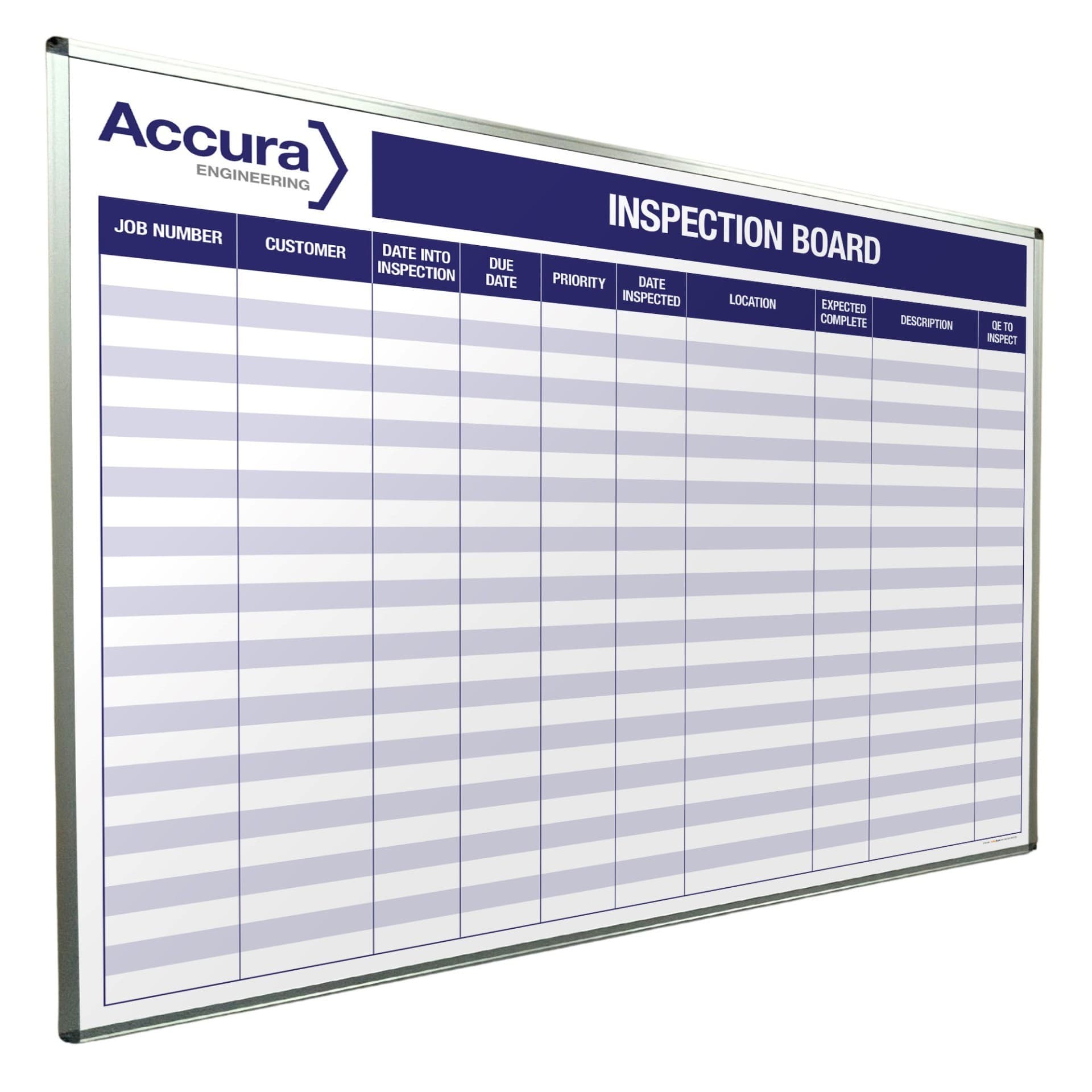 Magnetic Dry Wipe Inspection / Department Scheduling Board