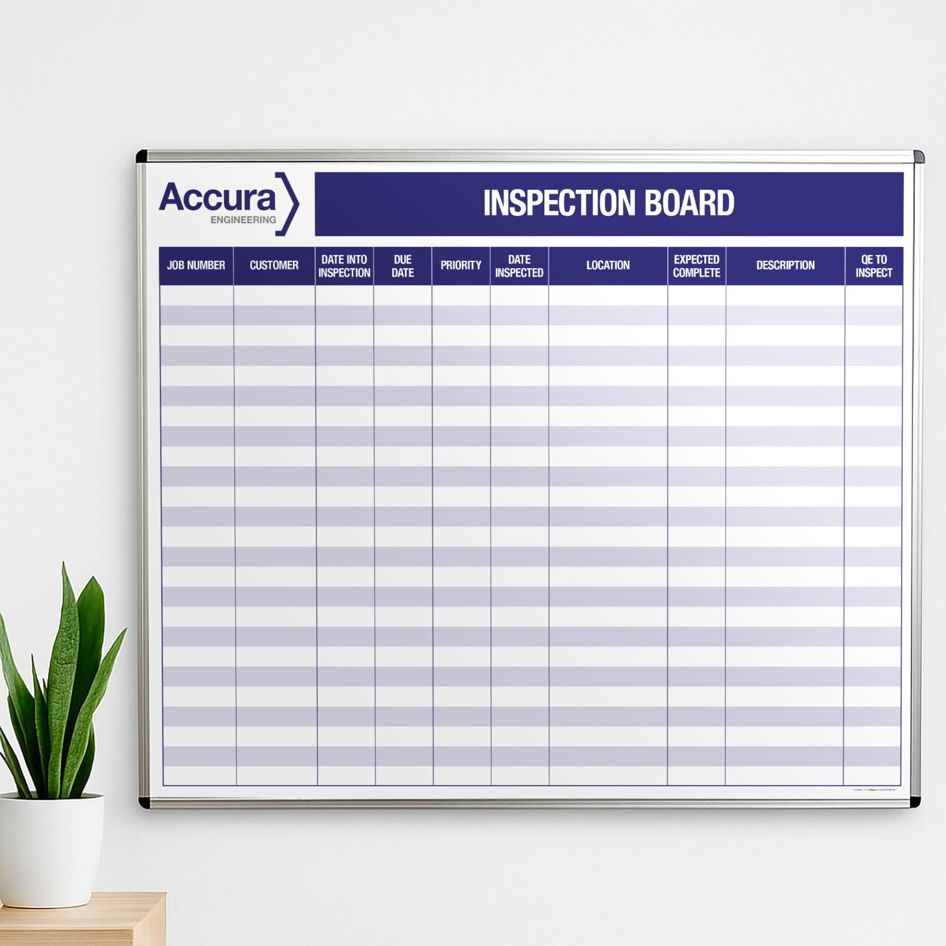Magnetic Dry Wipe Inspection / Department Scheduling Board