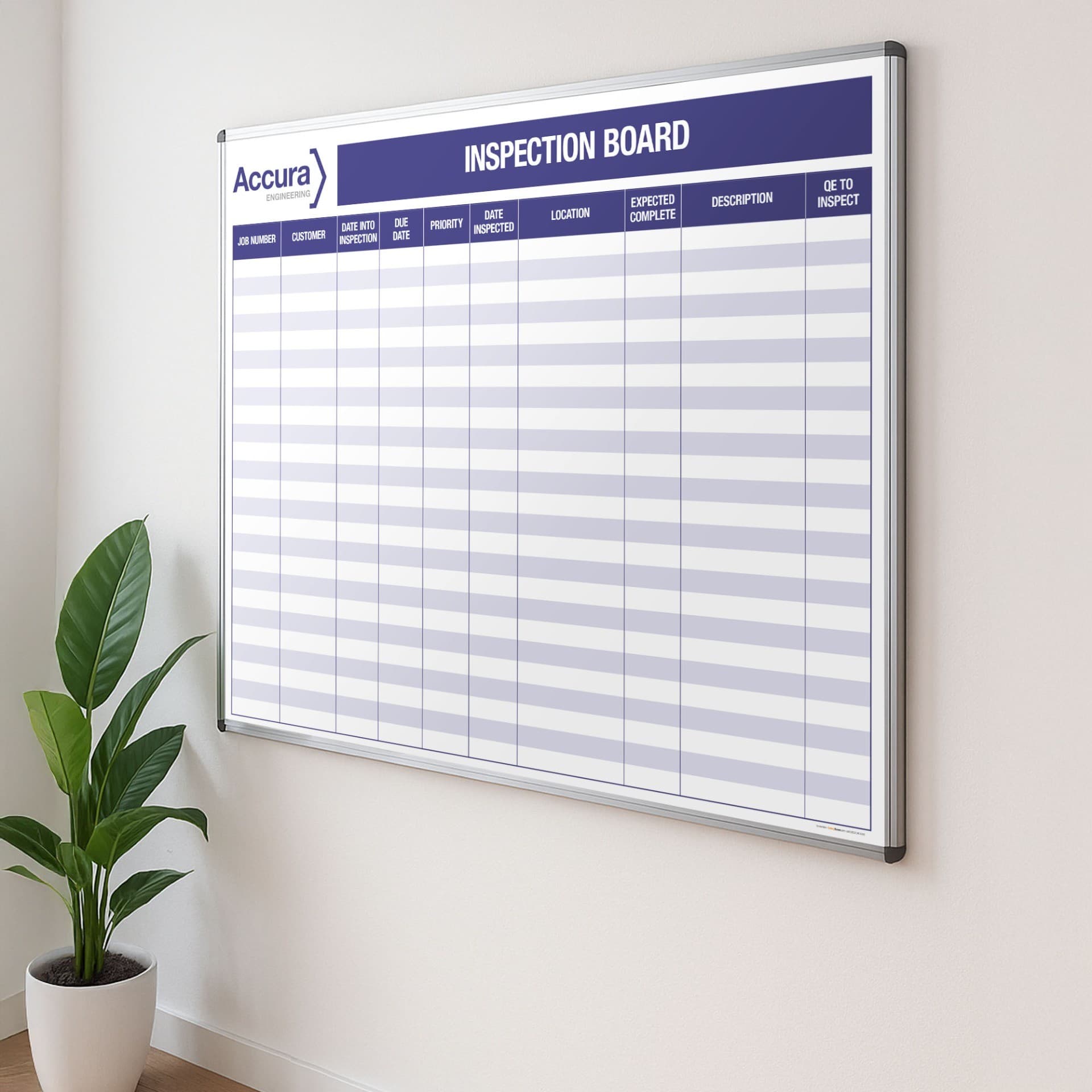 Magnetic Dry Wipe Inspection / Department Scheduling Board