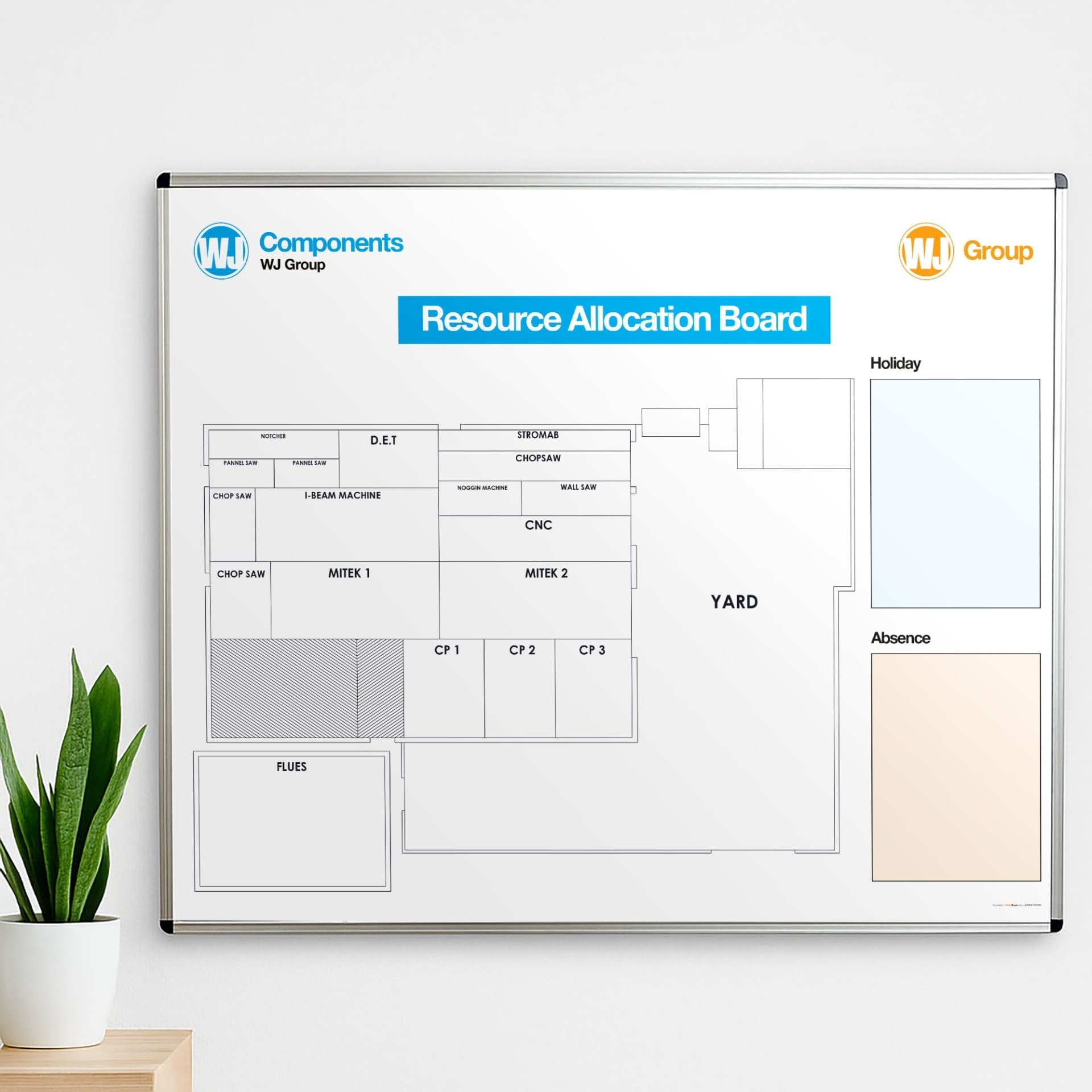 Site Plan Resource Allocation Magnetic Dry Wipe Board