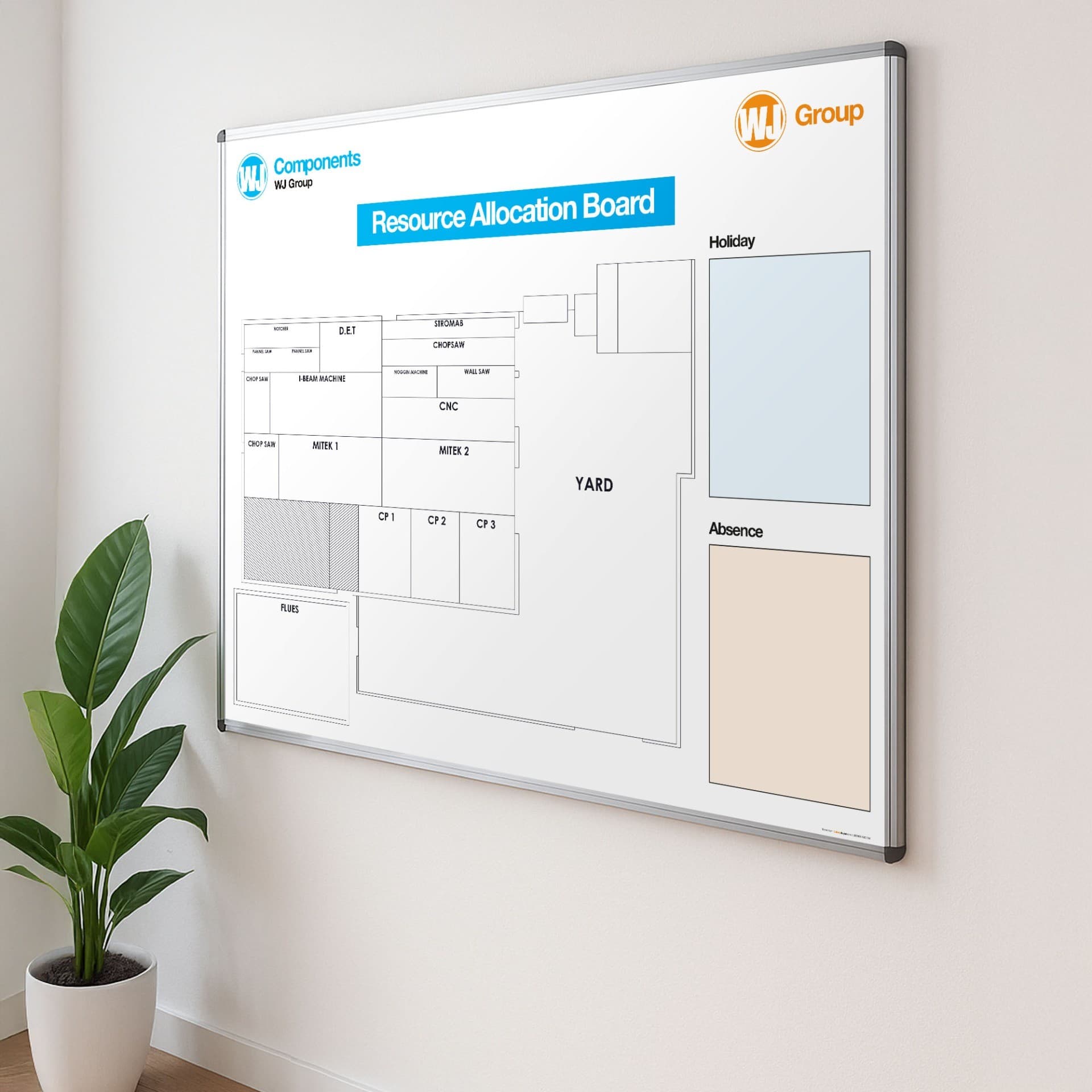 Site Plan Resource Allocation Magnetic Dry Wipe Board