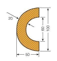 Curved Foam PIPE Impact Protectors (50-70mm Dia Pipes)