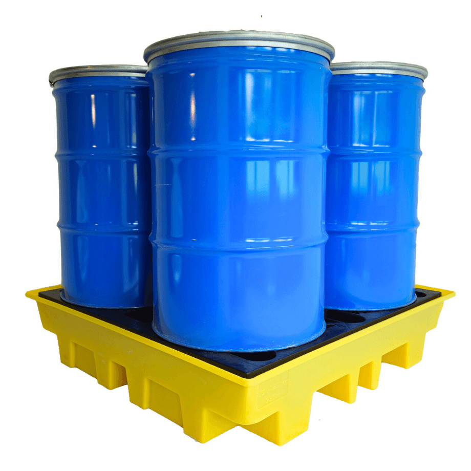 4 Drum Spill Pallet with Removable Grate