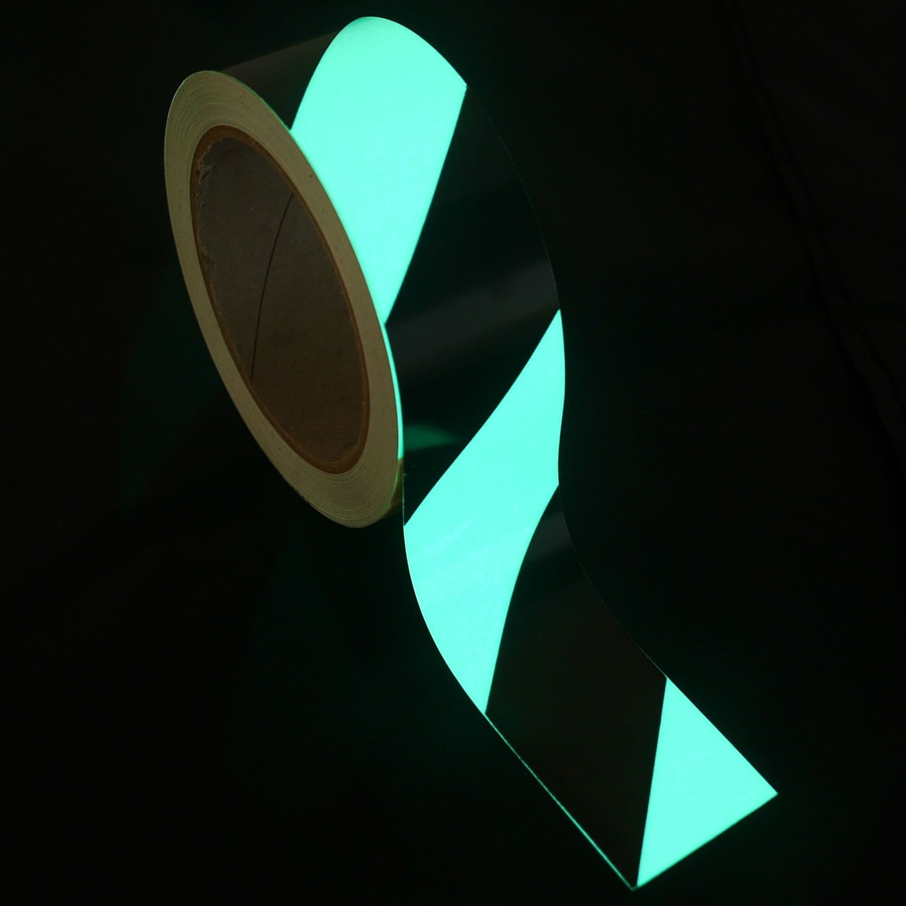 Glo-Brite® Black & Glow Chevron Photoluminescent Tape | 40mm & 80mm widths