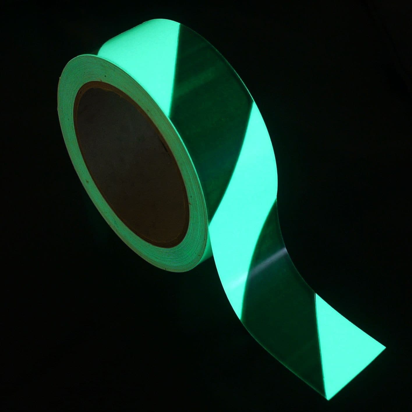Glo-Brite® Green & Glow Chevron Photoluminescent Tape | 40mm & 80mm widths