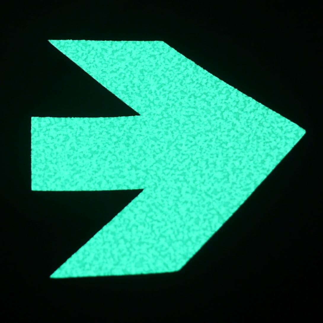 Pack 6 - Anti-slip Nite Glo Arrow Floor Markers 100mm