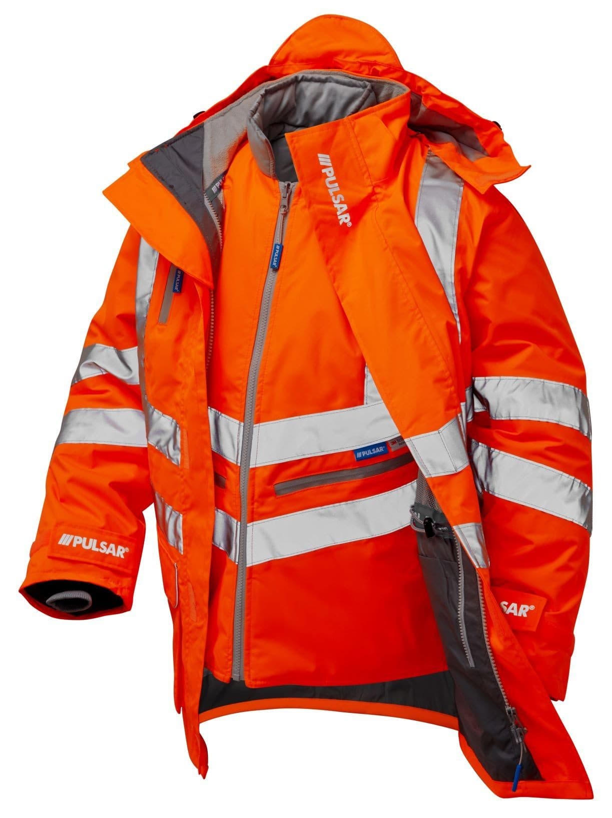 PULSAR® PR497 Rail Spec 7-in-1 Interactive Storm Coat & Body Warmer - Orange
