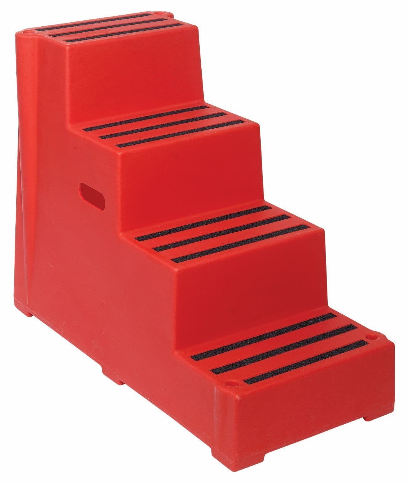 Premium 4 Step Polyethylene Safety Steps - Red