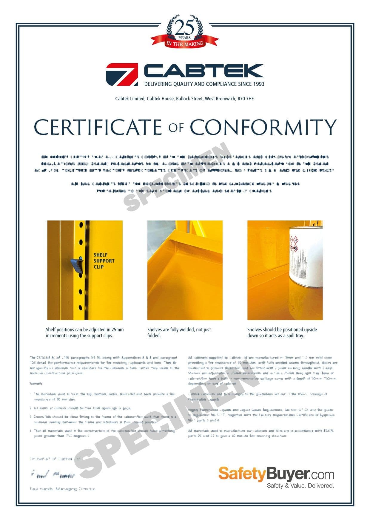 COSHH Hazardous Substance Storage Chests - 609x1168x457mm (HxWxD)