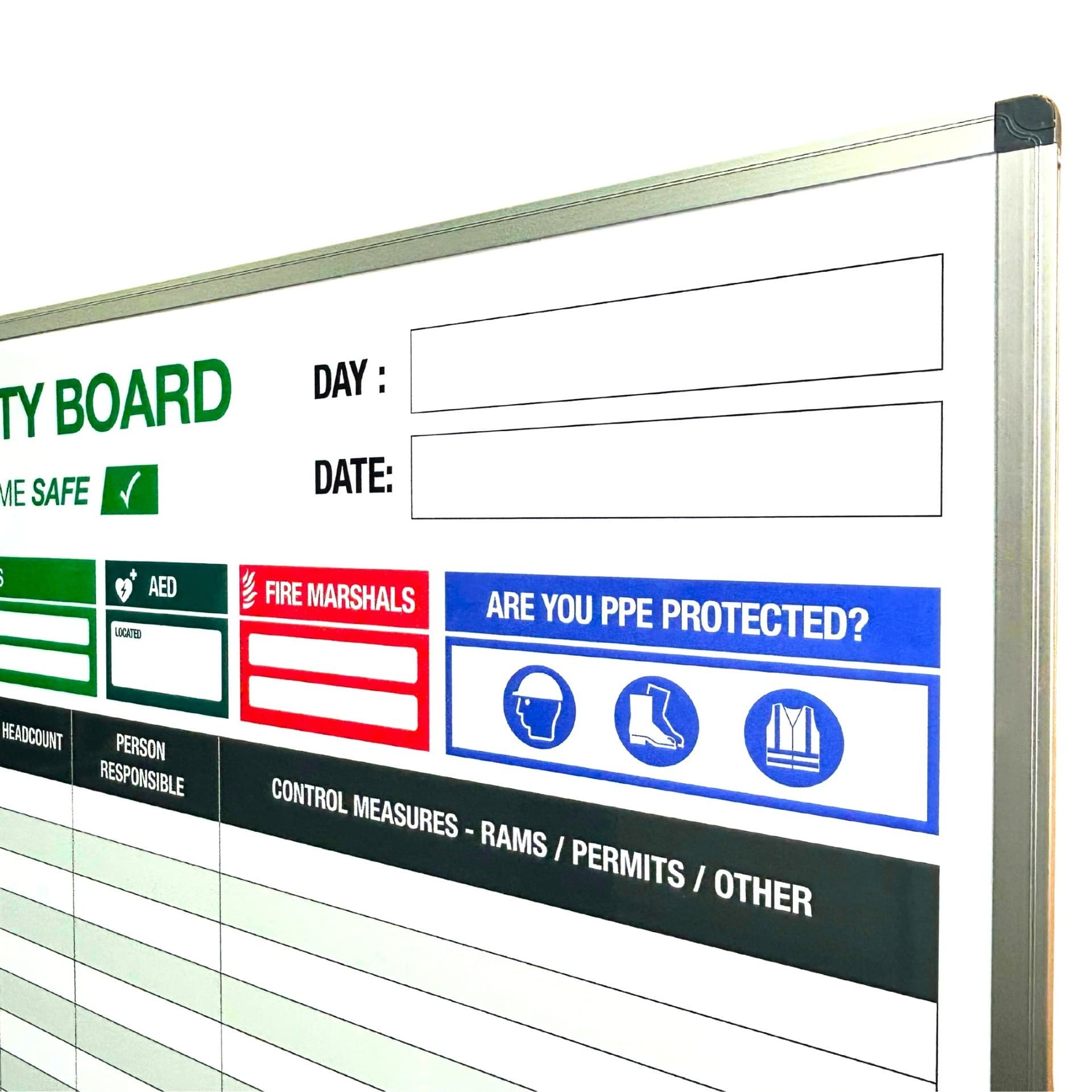 Daily Site Safety Activity Planning Magnetic Dry Wipe Board